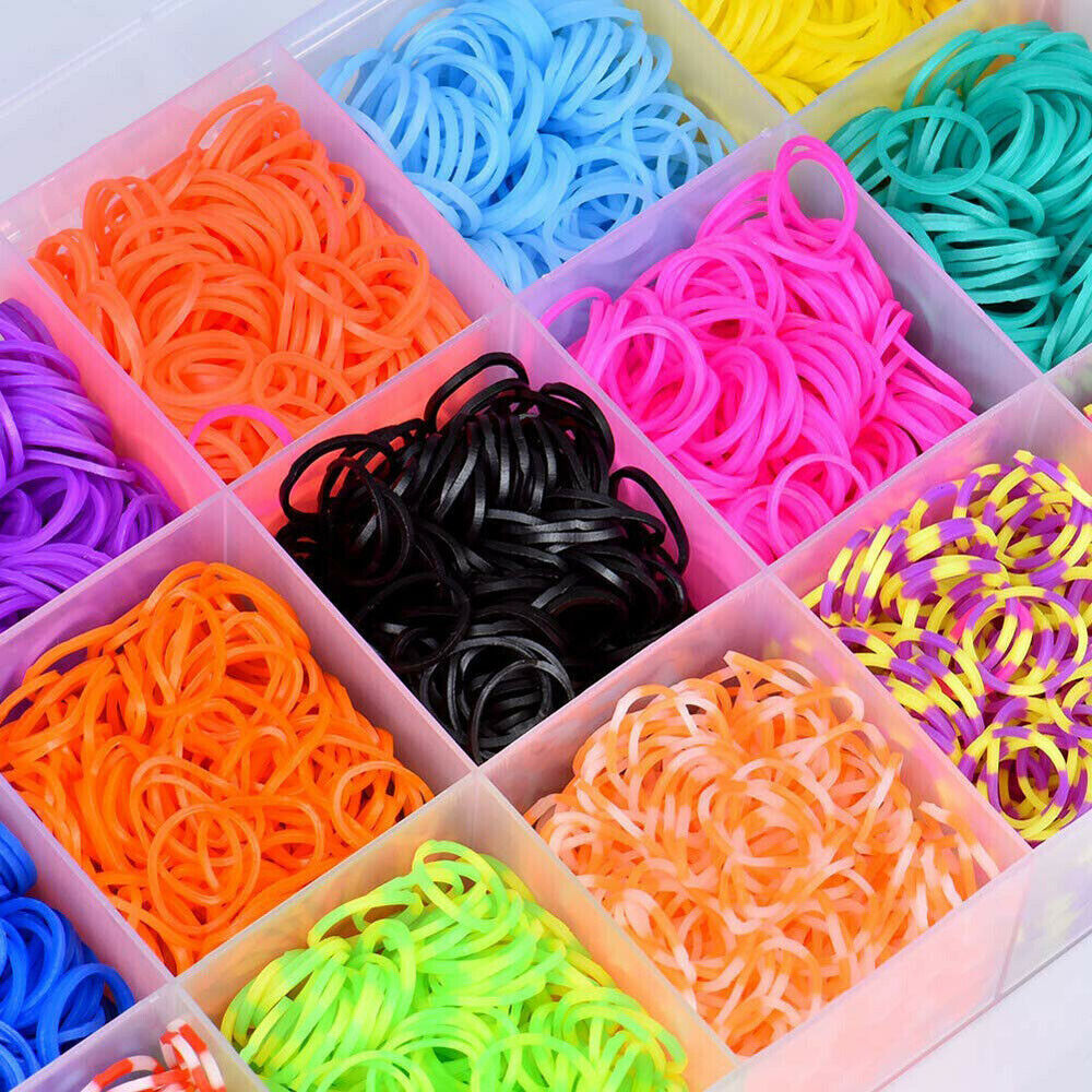 15000Pcs Kit Box Rubber Loom Bands Children Mult-color Make Woven Bracelet