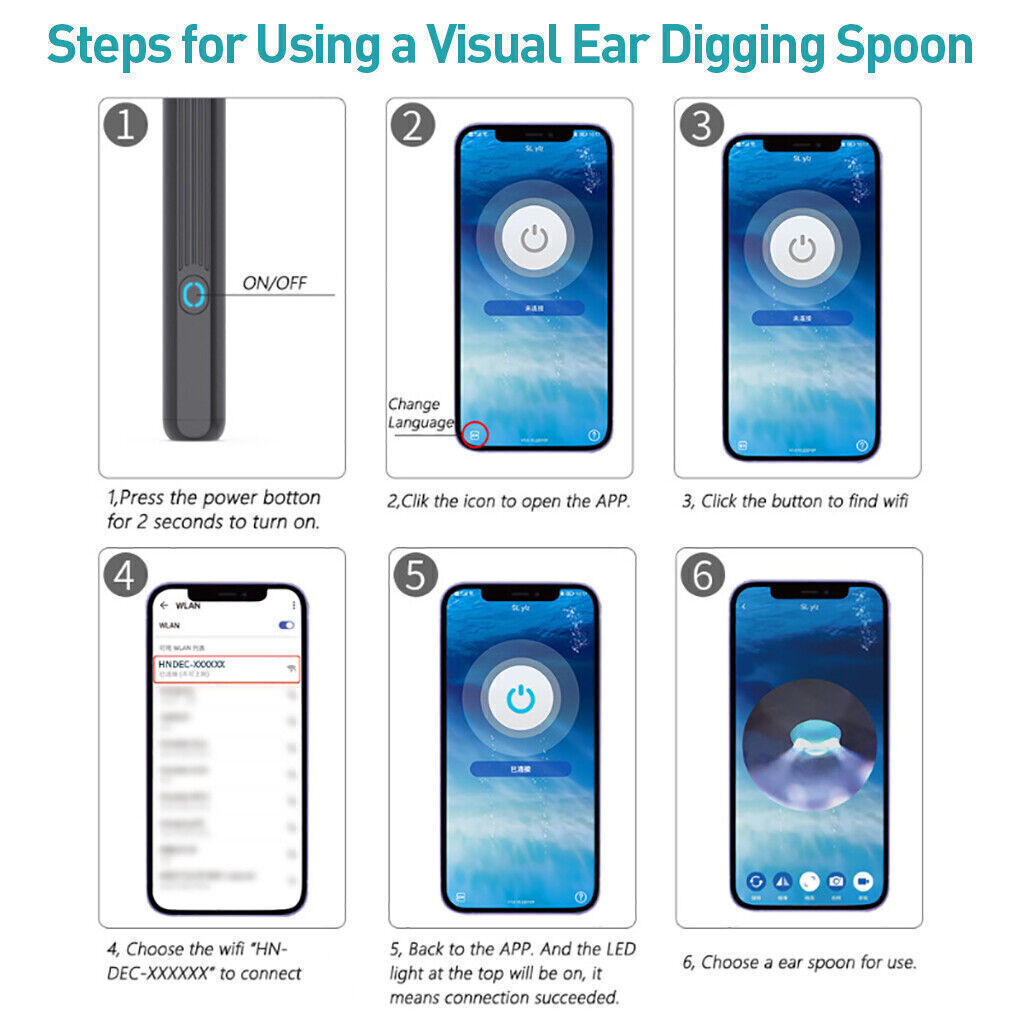 Wireless Cleaner Set Ear Wax Removal Tool Ear Cleaning With Camera And Light