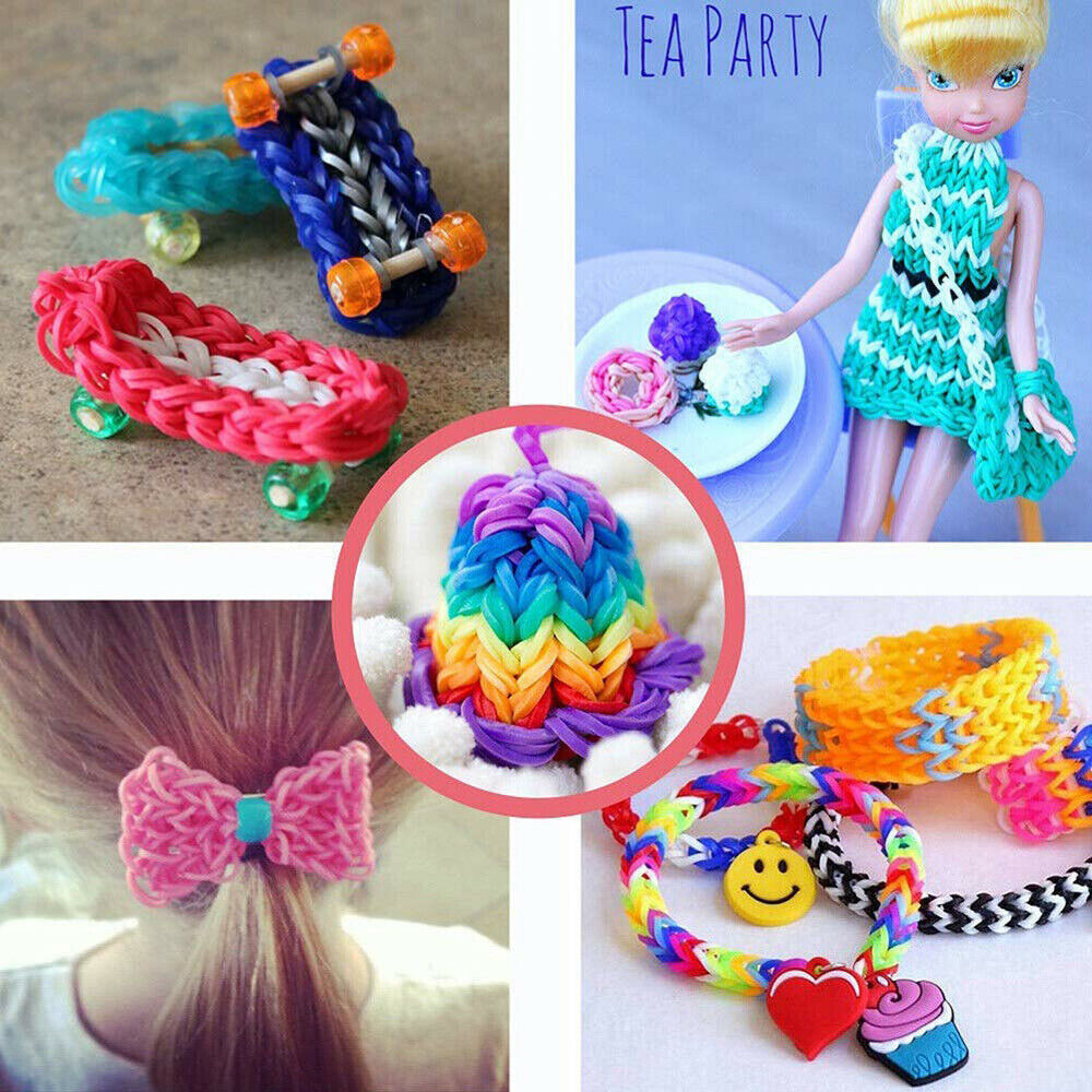 15000Pcs Kit Box Rubber Loom Bands Children Mult-color Make Woven Bracelet