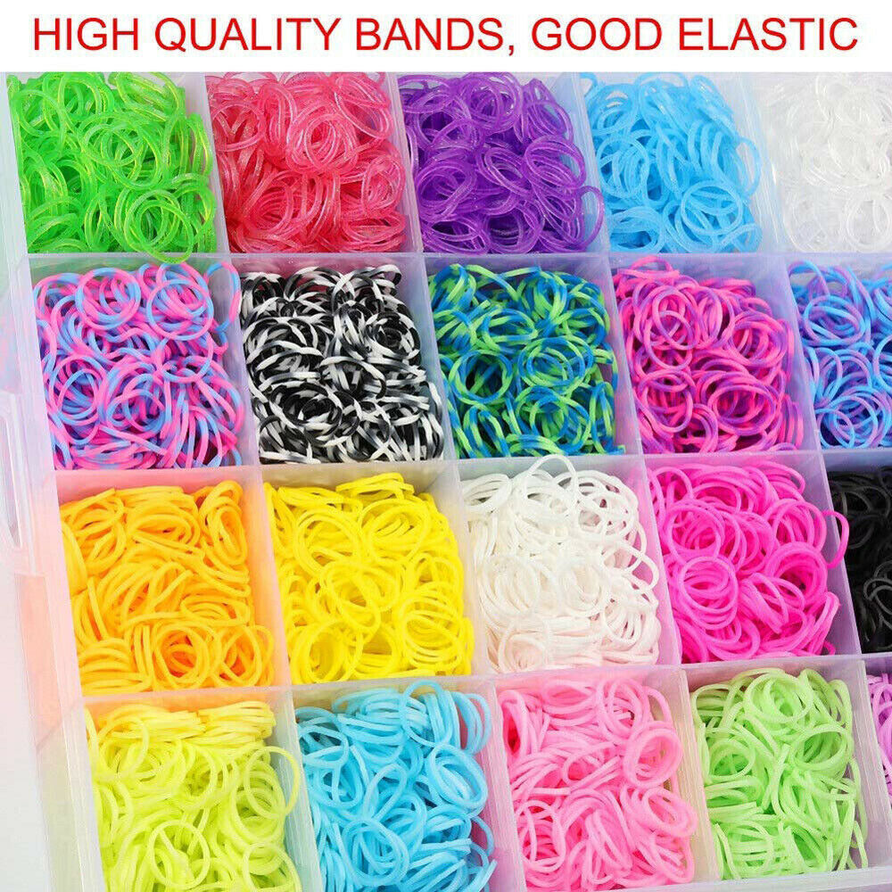 15000Pcs Kit Box   Rubber Loom Bands Children Mult-color Make Woven Bracelet