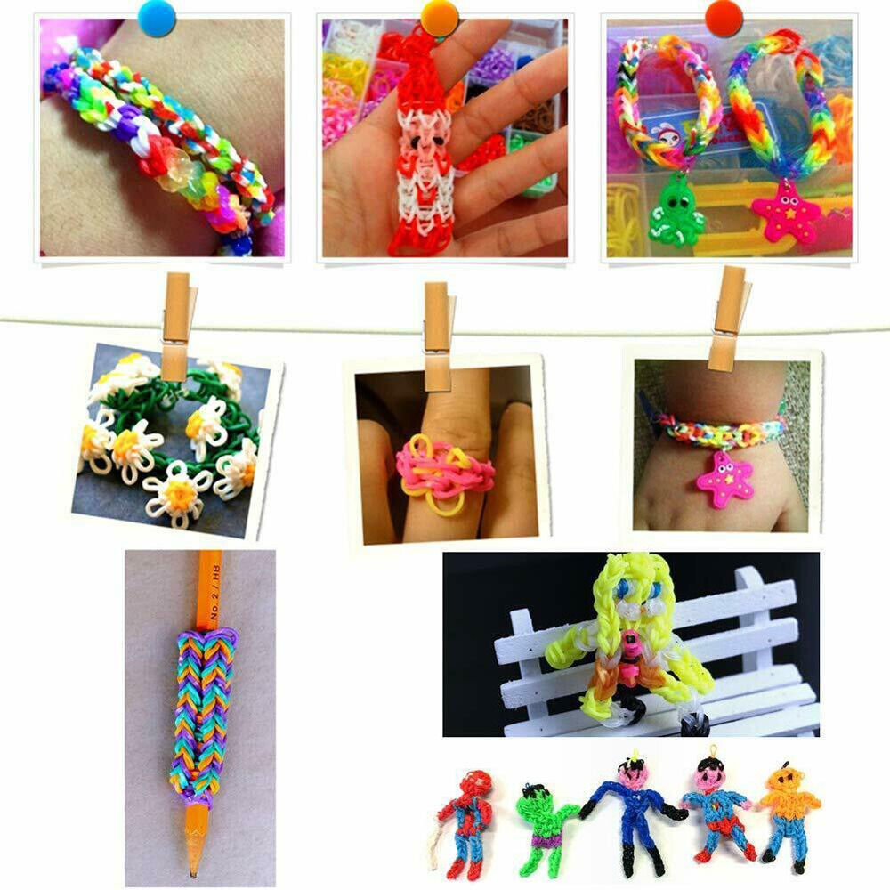 15000Pcs Kit Box   Rubber Loom Bands Children Mult-color Make Woven Bracelet